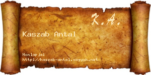 Kaszab Antal névjegykártya