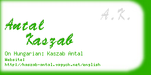 antal kaszab business card